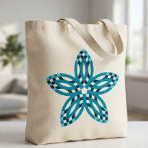 Moderne Türkisblaue Geometrische Sternblume Custom