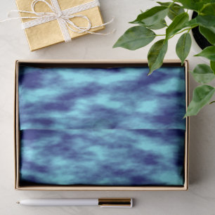 Moderne Türkisblaue Tie Dye Seidenpapier