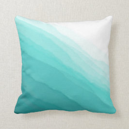 Moderne türkisfarbene Aquamarine Waves Wasserfarbe Kissen