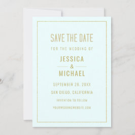 Moderne türkisfarbene Minze Elegant Einfach Minima Save The Date