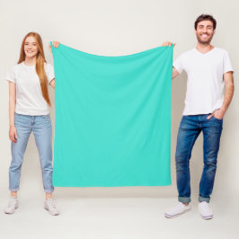 Moderne türkisfarbene Schlichte Solid Color | Aqua Fleecedecke