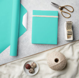 Moderne türkisfarbene Schlichte Solid Color | Aqua Geschenkpapier