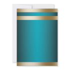 Moderne Turquoise Gold Stripes Invitations de mari