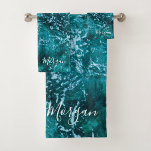 Moderne Turquoise Ocean Waves Personnalisé