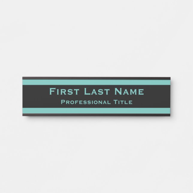 Moderne Türsignaturen Aquamarin Türkis Türschild (Vorderseite )
