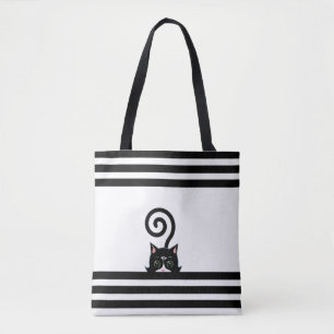 Moderne Tuxedo Wild Cat auf Schwarz & Weiß Tasche