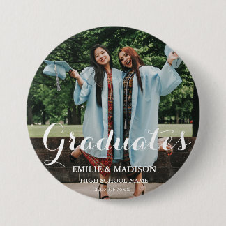 Moderne Twin Graduate Script Classic Foto Button