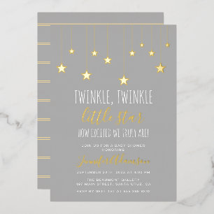 Moderne Twinkle Little Star Baby Dusche Folieneinladung