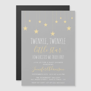 Moderne Twinkle Little Star Baby Dusche Magneteinladung