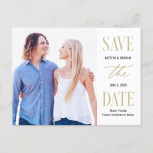 Moderne, TYP EDITABLE FARBE Save the Date Postkarte