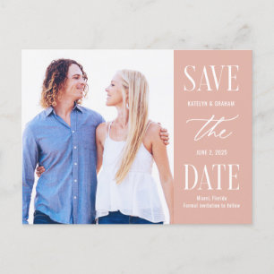 Moderne, TYP EDITABLE FARBE Save the Date Postkarte