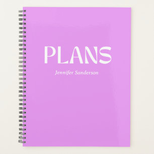 Moderne Typografie 2024 Personalisiert Lila Planer