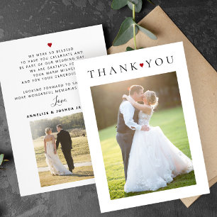 Moderne Typografie 2 Foto Hochzeit Dankeskarte