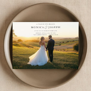 Moderne Typografie 2 Foto Hochzeit Einladung