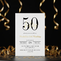 Moderne Typografie 50. Geburtstag Weiß Schwarz Gol