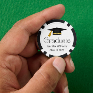 moderne typografie abschlusskappe klasse von 2026 pokerchips