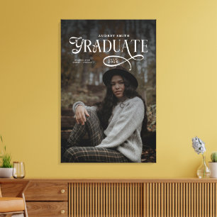 Moderne Typografie Absolventenfoto Abschluss Leinwanddruck