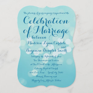 Moderne Typografie Aqua Blue Wedding Einladungen