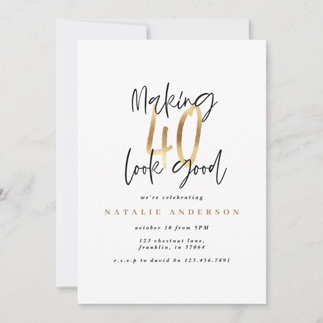 Moderne Typografie aus Schwarz und Gold aus dem 40 (Vorderseite)
