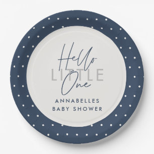 Moderne Typografie Babydusche Hallo Kleine Pappteller