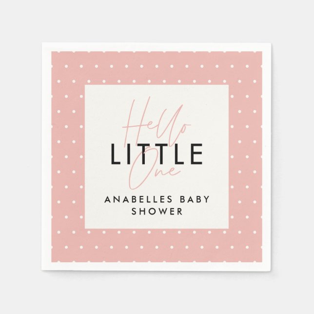 Moderne Typografie Babydusche Hallo Kleine Serviette (Vorderseite)