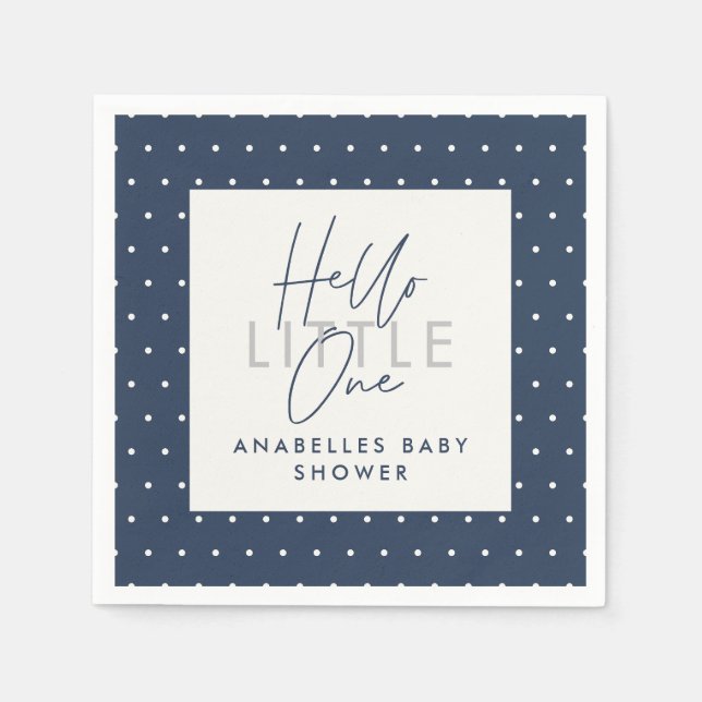 Moderne Typografie Babydusche Hallo Kleine Serviette (Vorderseite)