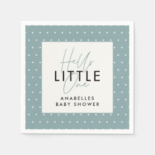 Moderne Typografie Babydusche Hallo Kleine Serviette