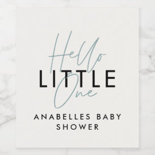 Moderne Typografie Babydusche Hallo Kleiner Weinetikett