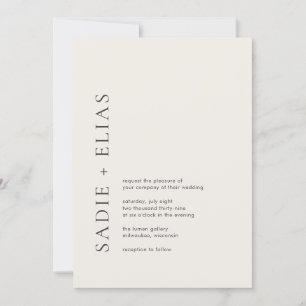 Moderne Typografie Beige Elegante Hochzeit Einladung