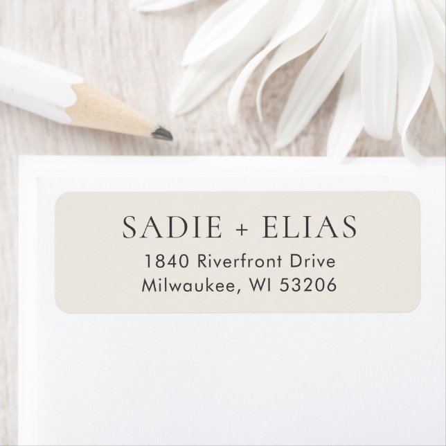 Moderne Typografie Beige Elegante Rücksendeadresse (Insitu)