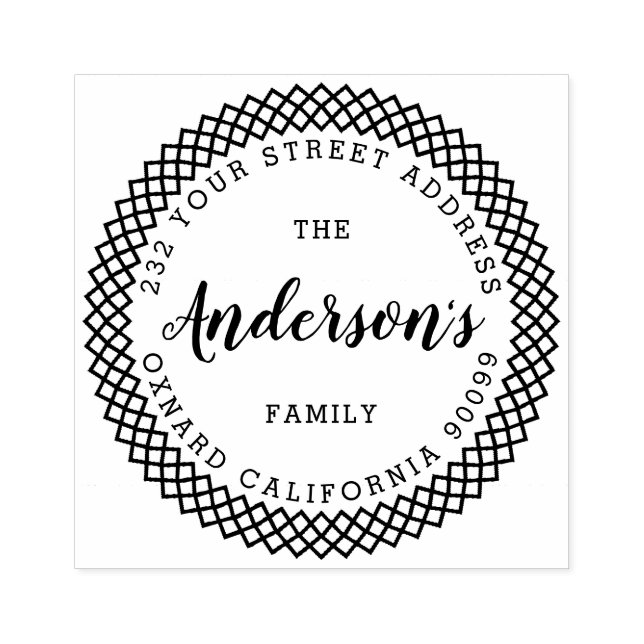 Moderne Typografie - benutzerdefinierter Familienn Gummistempel (Prägung)