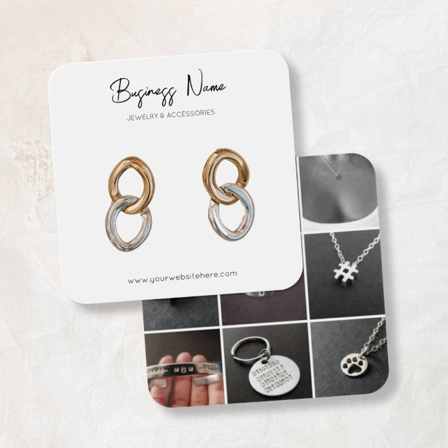 Moderne Typografie - Benutzerdefiniertes Foto (Modern Typography Custom Photo Square Earring
)