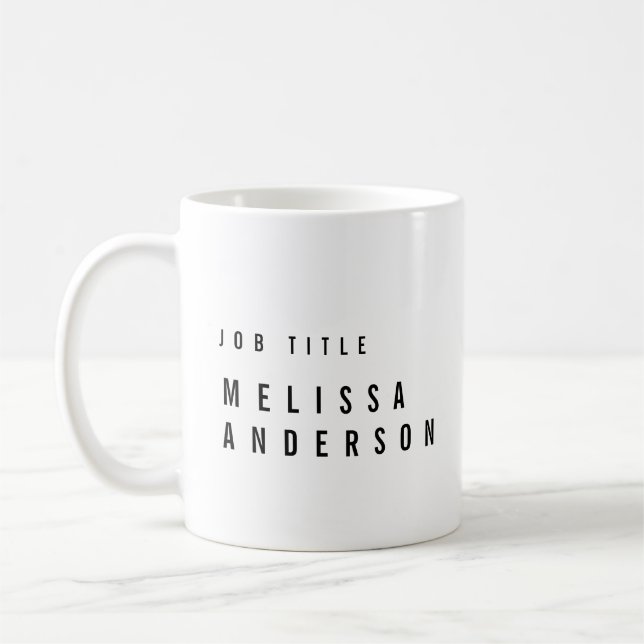Moderne Typografie-berufliches Schwarzweiss Kaffeetasse (Links)