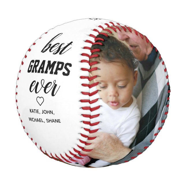 Moderne Typografie Beste Grampen je Foto Geschenk Baseball (Schrägansicht)