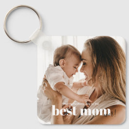 Moderne Typografie Beste Mama je Foto Schlüsselanhänger