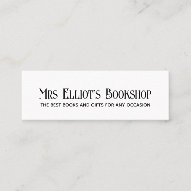 Moderne Typografie Black & White Business Card Mini Visitenkarte (Vorderseite)