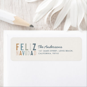 Moderne Typografie blaue Terrakotta Feliz Navidad