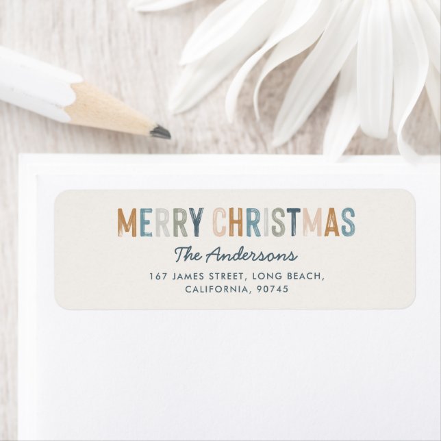 Moderne Typografie blaue Terrakotta Weihnachtsschr (Insitu)