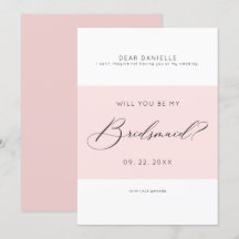 Moderne Typografie Bridesmaid minimalistisch einla