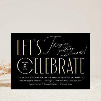 Moderne Typografie Chic Hochzeitsdusche Einladung