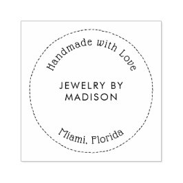 Moderne Typografie Circle Handmade Business Name Gummistempel