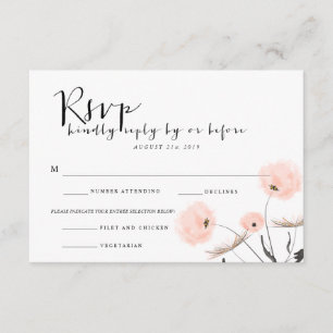 Moderne Typografie Dandelion Wedding RSVP Card Karte