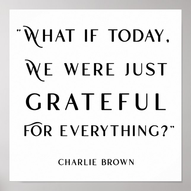 Moderne Typografie Dankbarkeit Poster (Vorne)