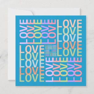 Moderne Typografie der "LIEBE" auf der Electric Bl Karte