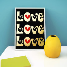 Moderne Typografie der LIEBE mit Schwarzwurzeln
