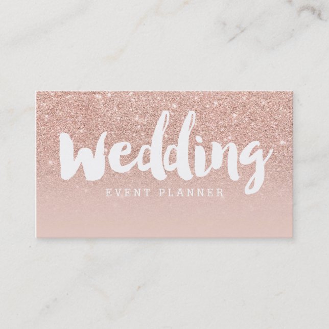Moderne Typografie des Hochzeitsplaners erröten Visitenkarte (Vorderseite)