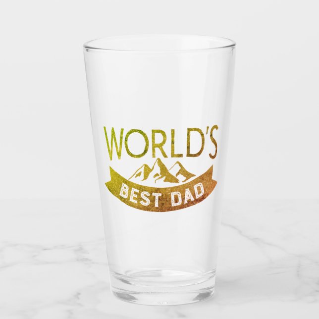 Moderne Typografie des "Weltbesten Vaters" Vaterta Glas (Vorderseite)
