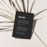 Moderne Typografie | Details zur Charcogray Hochze Begleitkarte<br><div class="desc">Diese moderne Typografie Holzkohle grau Hochzeitsdetails Gehäuse Karte ist perfekt für eine einfache Hochzeit. Das moody dunkelgraue minimalistische Design besticht durch einen Retro-zeitgenössischen Schriftart mit einem einzigartigen rustikalen böhmischen Ambiente.</div>