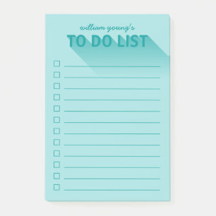 Moderne Typografie, die Aquamarin ist, Post-it Klebezettel