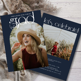 Moderne Typografie Dusty Navy 2 Foto Abschluss Ankündigung